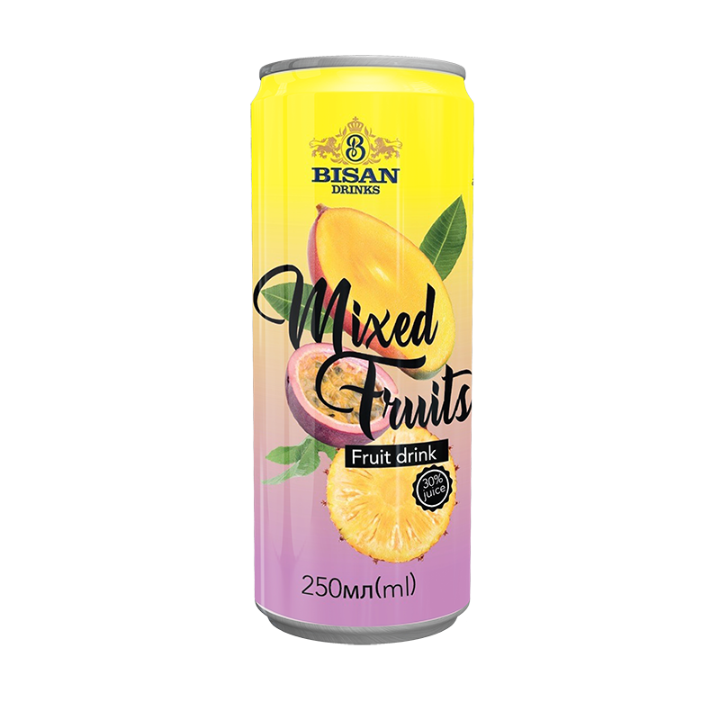 Напій 30% fruit juice drink MIXED FRUIT 250мл ж/б