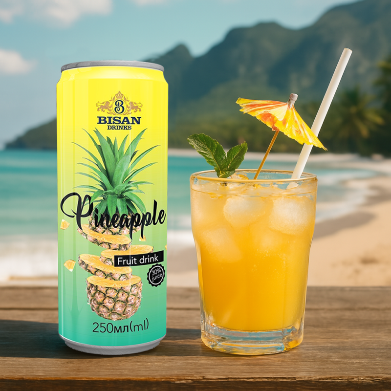 Напій 30% fruit juice drink PINEAPPLE 250мл ж/б