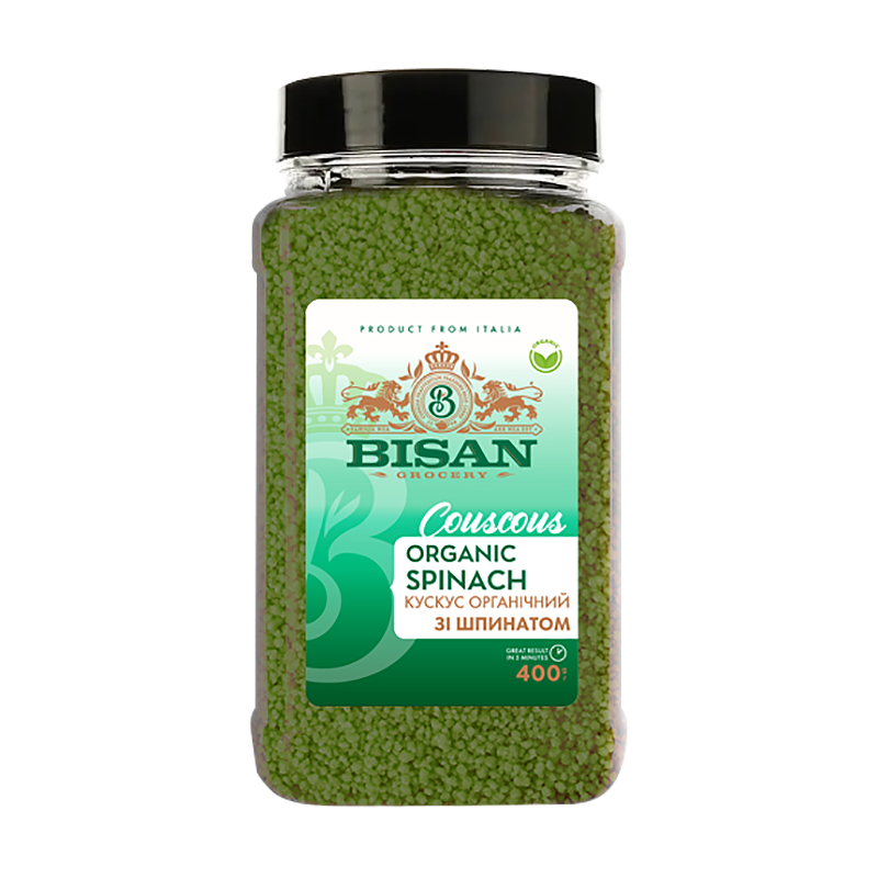 Кускус органічний зі шпинатом BISAN 400г